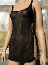 Vtg. Victoria's Secret Babydoll Nightie Black Sheer Nylon Open Sides Sz. XS