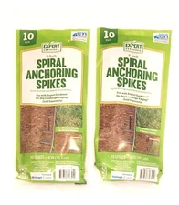 Expert Gardener 2 Packs - 8-inch Spiral Anchoring Spikes 10ct per Bag - 20 Total