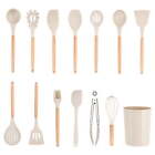 14pc Cooking Utensil Set Heat Resistant Silicone Kitchen Tools W/ Holder New