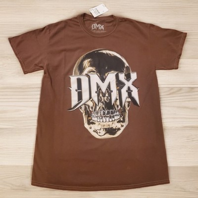 DMX T-shirt Men's Size Medium Brown Short Sleeve Skull Hip Hop Rap Unisex NWT