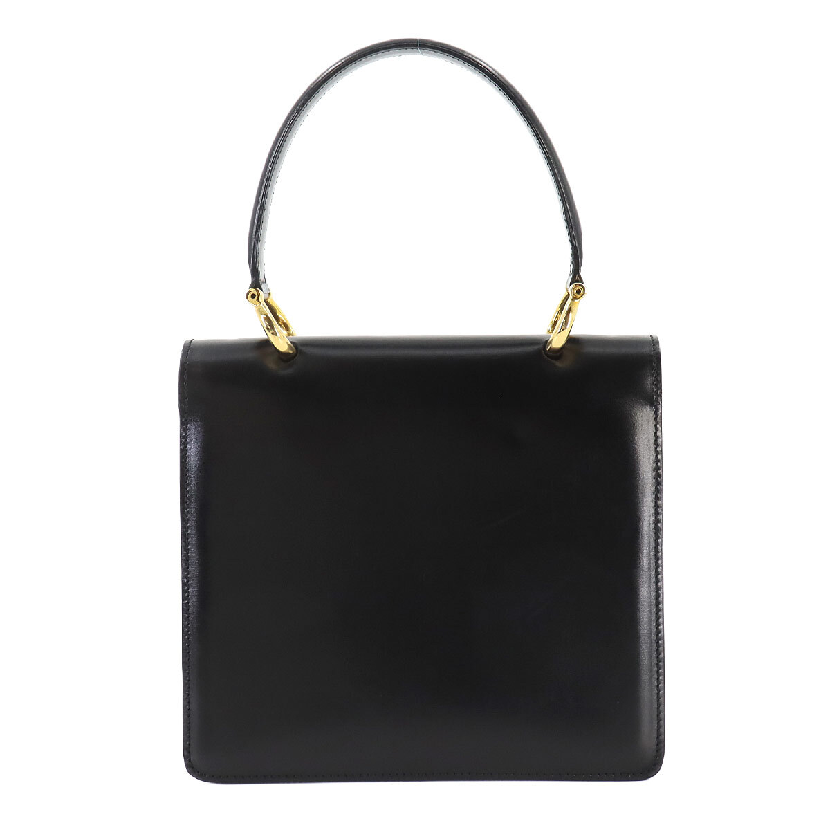 CELINE Gancini Hand Bag Leather Black Vintage Purse 90253562 CELINE Gancini Hand Bag Leather Black Vintage Purse 90253562