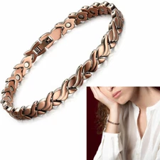 SUPER STRONG Pure Copper Arthritis Therapy Magnetic Bracelet Women Handmade USA