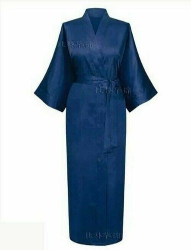 Women Silk Satin Long Wedding Bride Robe Kimono Bath Robe Female Sexy Bathrobe - Picture 14 of 28