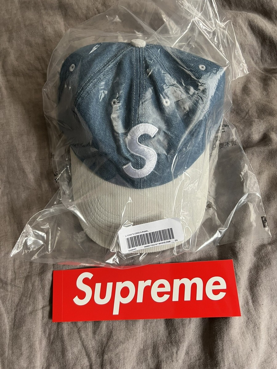 Supreme 2-Tone S Logo 6-Panel Washed Denim SS24 In Hand Supreme 2-Tone S Logo 6-Panel Washed Denim SS24 In Hand