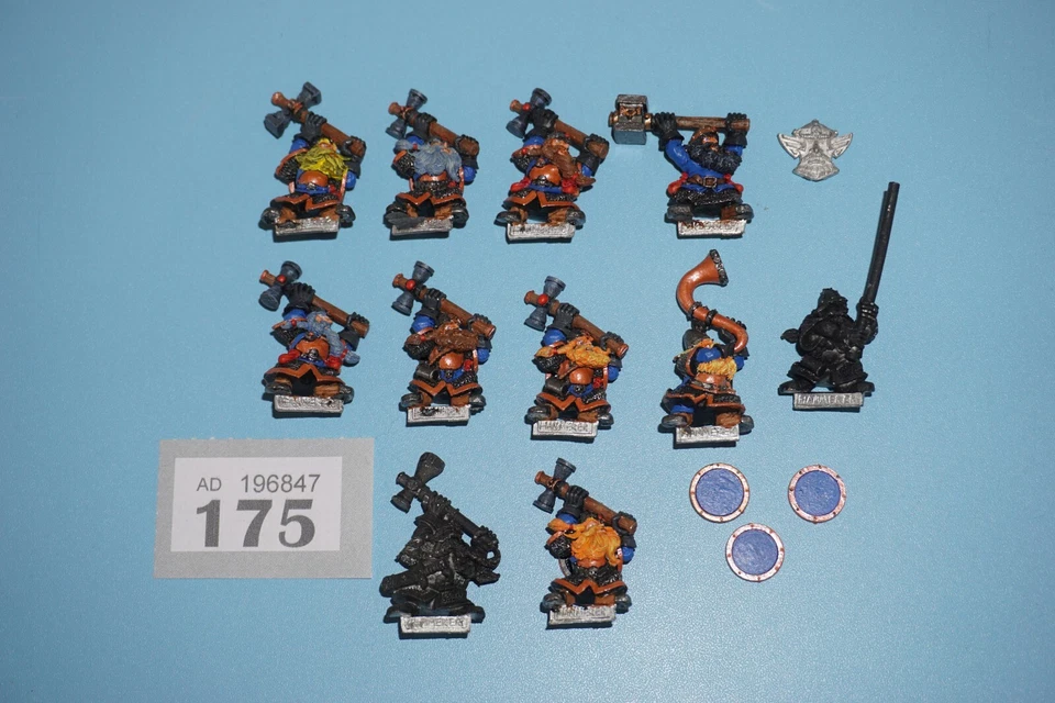 Warhammer Citadel Marauder Dwarf Hammerers & Lord Drong x 11 - Metal - Image 2 of 4