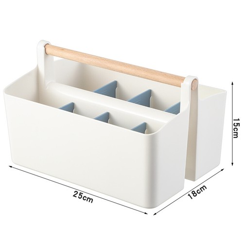 Stationery Pen Compartment Storage Box Wooden Handle Remote Control Storage Box - Bild 26 von 27