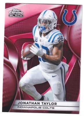 2025 Topps Chrome Black RED REFRACTOR #45 JONATHAN TAYLOR 3/5 Indianapolis Colts
