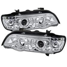 Fits 01-03 Halo LED Clear Projector Headlights Head Lights Lamps Pair