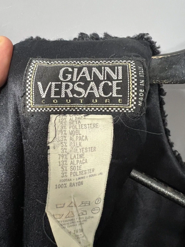 Vestido VERSACE WOOL - Talla UK8 - Negro - Excelente Estado - Para Mujer Foto 4 de 4