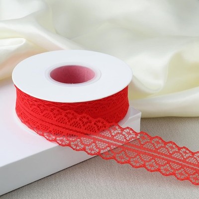 Lace Strp Ribbon 25 Yards Red Lace Trim Ribbon 1.2 Inch Vintage Lace for Sewing Crafts ...