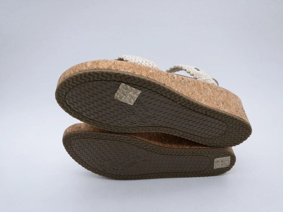 SKECHERS Sandalia De Dama Zapato De Ocio Cuña Beige Talla 39 EU Art. 34198-56 - Imagen 4 de 4