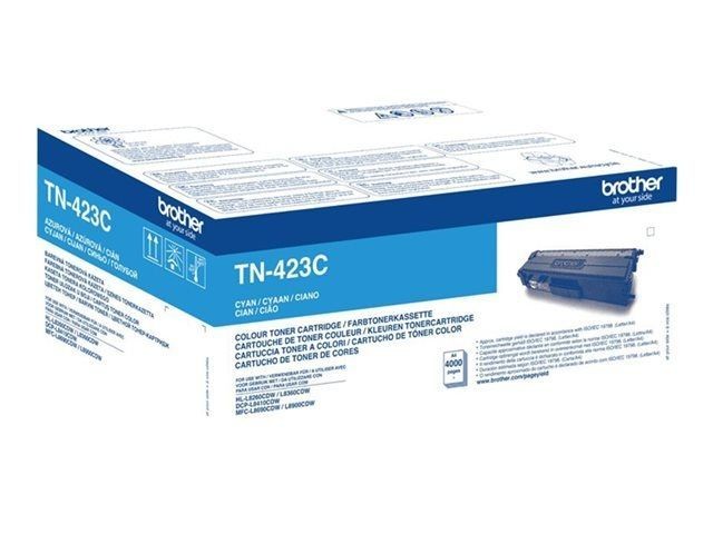 Toner cyan Brother TN-423C anti-bavure pour corriger les impressions ternes