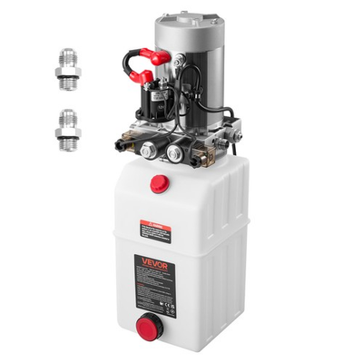 #ad Uimoso 6 Quart Double Acting Hydraulic Pump 12V Dump Trailer Power Unit SAE#6 $187.99