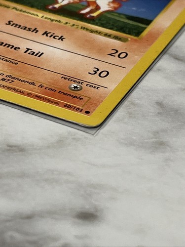 60/102 Ponyta 1st Edition Pokemon Base Set Shadowless - Picture 3 of 20