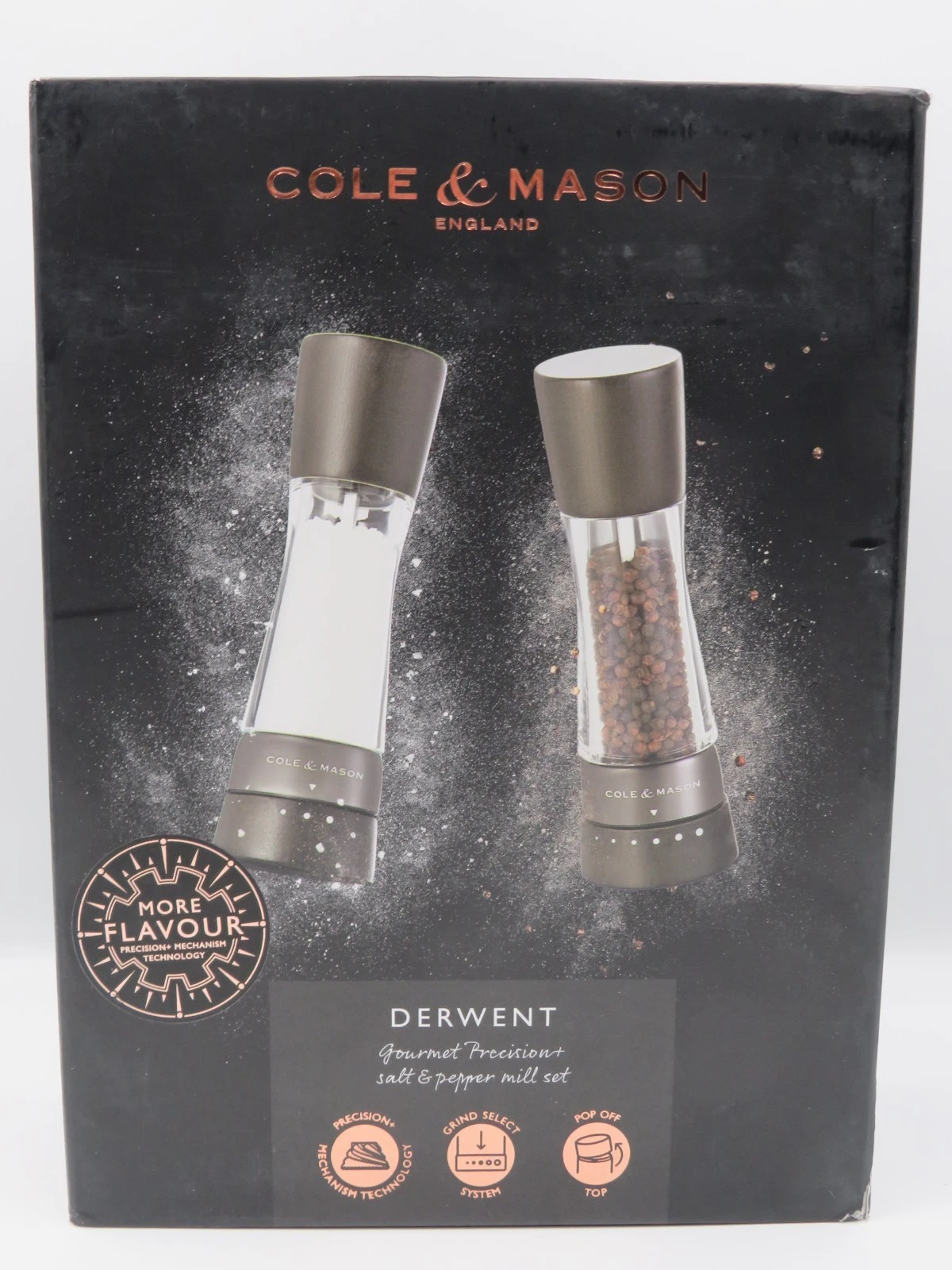 Cole & Mason Derwent Black Wood Salt & Pepper Mill Set Free Shipping
Opens in a new window or tab