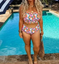 Blakeley Floral Three Piece Swim Set Size 2X