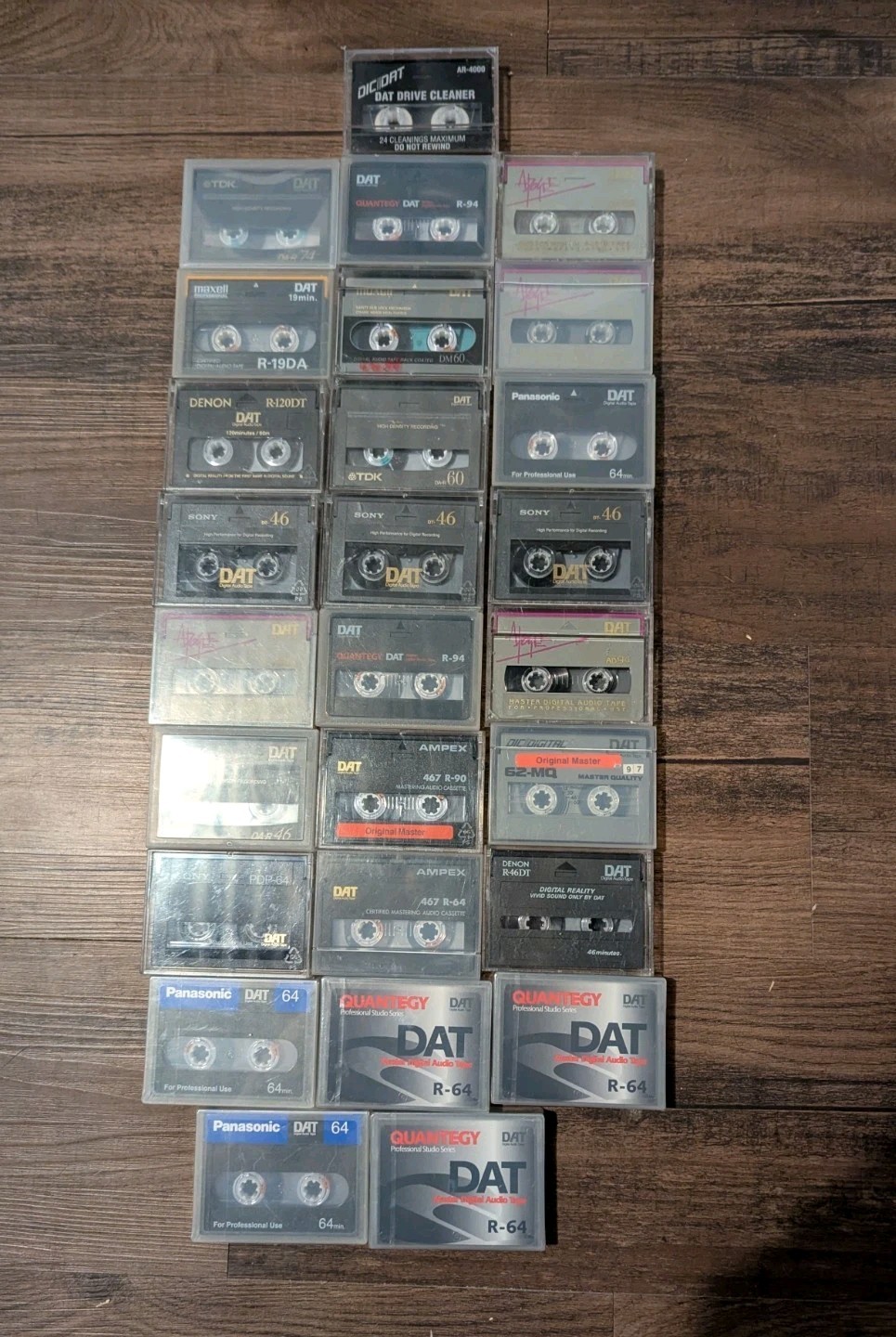 Lot Of 21 used DAT Digital Audio Tapes, 5 New Sealed DAT, 1 DAT Cleaner ...