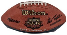 Wilson Super Bowl XXXIV 2000 game ball  "RAMS 23 &ndash; TITANS 16"
