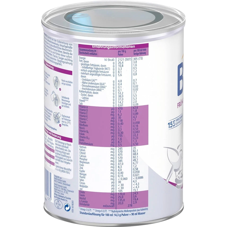 Nestlé BEBA Frühgeborenennahrung Stufe 2 (1 x 400g) - Bild 4 von 4