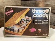Wilson WIL-HOLD Brown Thread Caddy Box Holder In Package Vintage Sewing Supplies