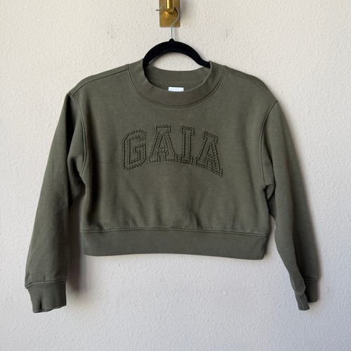 Cult Gaia x GAP Kids Olive Embroidered Logo Crewneck Sweatshirt Size L