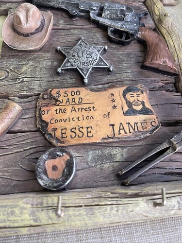 Old West Jesse James Distressed Cowboy Badge Photo Frame 4”x6” Western Express - Picture 4 of 11