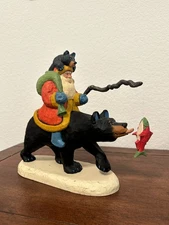 Vintage Collector House of Hatten Santa Riding Bear & Fishing by Susan Smith