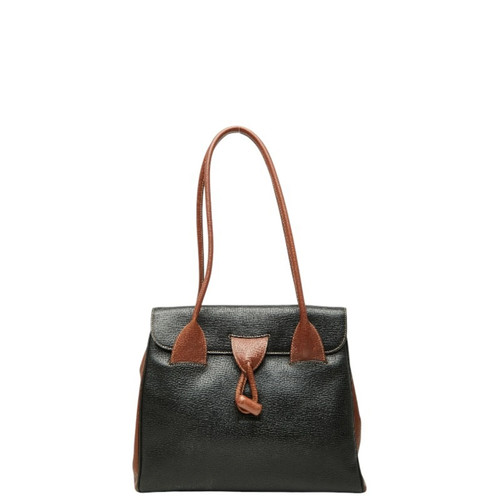 Loewe Vintage Logo Handbag Tote Bag Shoulder Black Brown Leather W... GZl1iylv