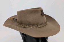 Akubra Snowy River Pure Fur Felt Hat Vintage Australian Sz 53 Rattlesnake 6 5/8