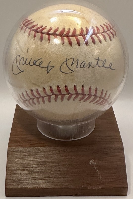 Mickey Mantle Autographed Baseball Americana Memorabilia COA See See Description