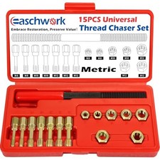 15 Piece Metric Thread Chaser Set Master Thread Rethreading Kit 15pcs Metric