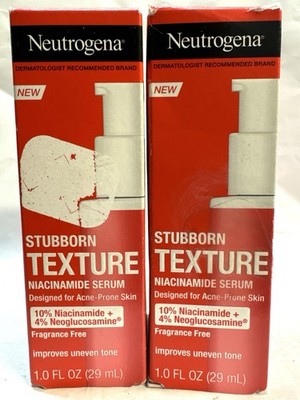 2 neutrogena stubborn texture serum fragrance free 1oz ea scuffed box
