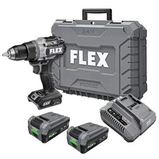 FLEX 24V 1/2-In. 2-Speed Hammer Drill With Turbo Mode Kit 2 Batteries Gift Set