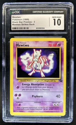 1999 Pokemon Wizards Black Star Promos Mewtwo #3 CGC 10