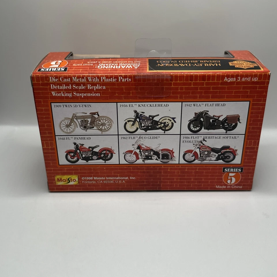 Maisto Harley Davidson 1962 FLH Duo Glide 1:18 Series 5 Diecast FAST SHIPPING - Image 4 of 4