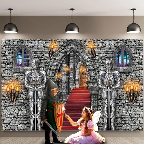 Medieval Knight Castle Backdrop – 6Ft ×4Ft Vinyl Banner for Renaissance, Birt... - Picture 3 of 6