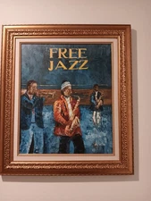 Oil painting Gold frame Jazz Players 32x28