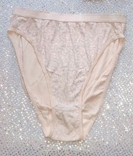 Vintage Victoria Secret 100 Cotton Hi Leg Brief Size L Blush Pink Floral Print