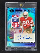 Jerry Rice 2023 Panini Illusions Immortalized NFL Shield Patch Auto Platinum 1/1