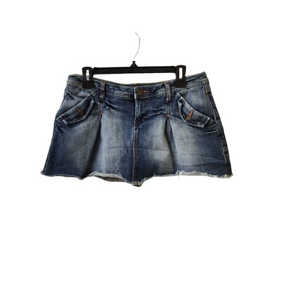 Zco Vintage 90s y2k Short Sexy Pleated Jean Denim Skirt Size 11