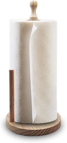 Portarotolo per cucina da tavolo in legno porta rotolo carta scottex ecologico - Zdjęcie 3 z 8