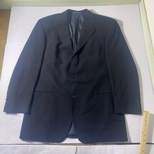 Hugo Boss 44R Black Wool Blazer Sport Coat Jacket Made in USA 100% Virgin Wool