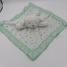 Carter's Child of Mine Lamb Sheep Security Blanket Lovey Green Stars Rattle 12"