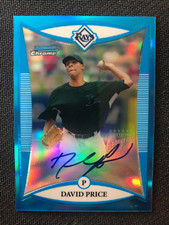 David Price 2008 AUTO Bowman Chrome Blue Refractor /150 rookie card Dodgers Rays