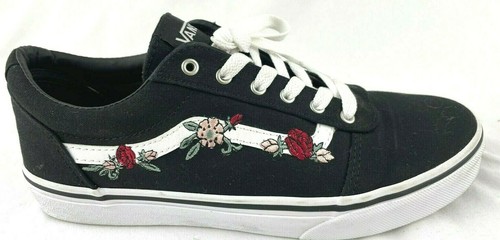 black flower vans shoes