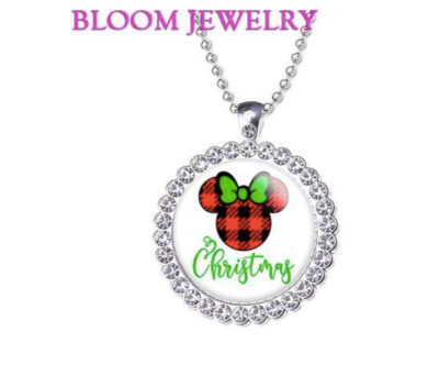 RED BUFFALO MINNIE CHRISTMAS NECKLACE WALT DISNEY WORLD DISNEYLAND JEWELRY