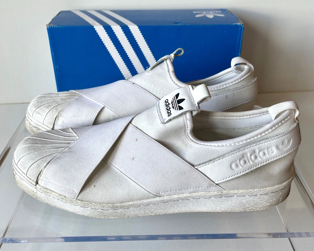 ADIDAS ORIGINALS 2017 Superstar Elastic Slip On Sneakers 11 White S81338 eBay