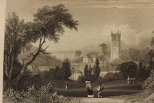 1829 STEEL ENGRAVING PRINT BERRYNARBOR NEAR ILFRACOMBE P328