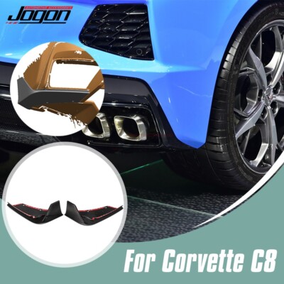 Dry Carbon Rear Bumper Corner Splitter Trim For Corvette C8 Stingray Z51 2020-24