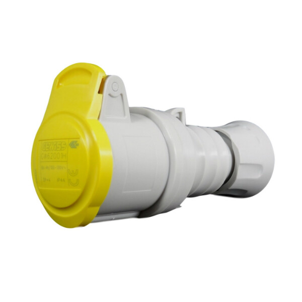 Gewiss GW62012H Coupler (Female) 2 Pole & Earth Yellow 110 Volt 32 Amp